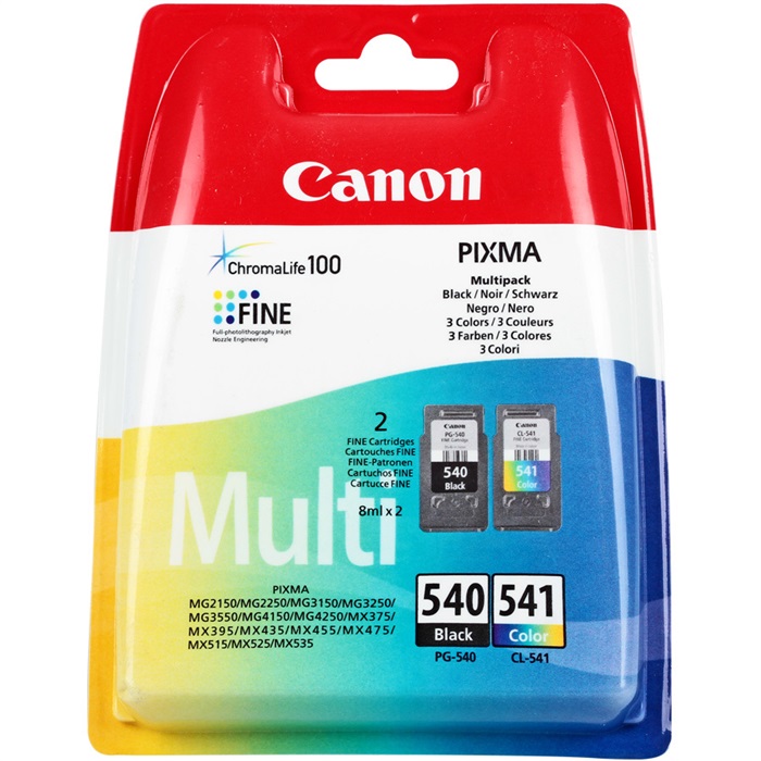 Canon 540 Siyah / 541 Renkli Kartuş (2'li Paket) PG-540 + CL-541