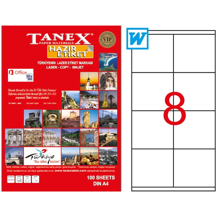 Tanex Tw-2208 Adres Etiketi 105 mm x 70 mm