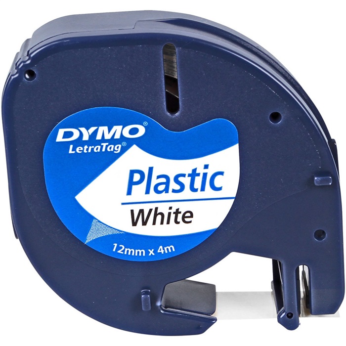 Dymo Letratag Plastik Etiket 12 mm x 4 m Beyaz