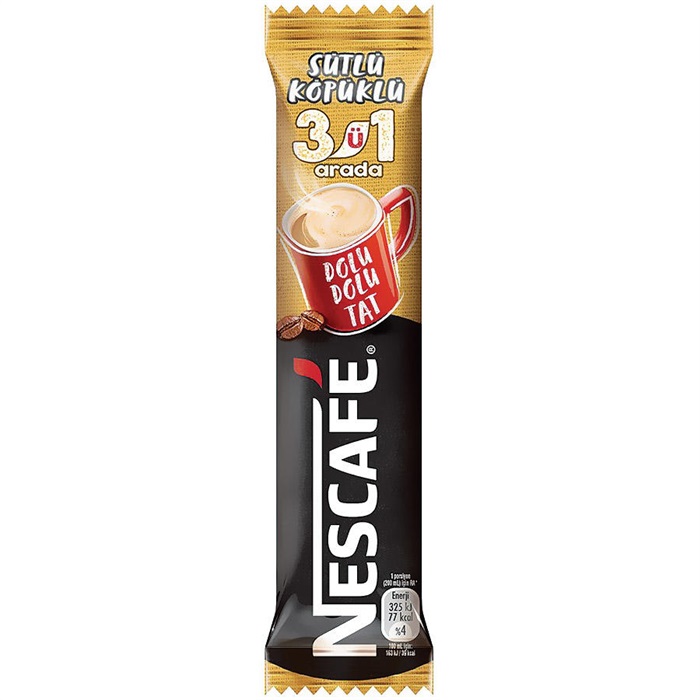 Nescafe 3'ü 1 Arada Sütlü Köpüklü 17,5 gr 72'li Paket