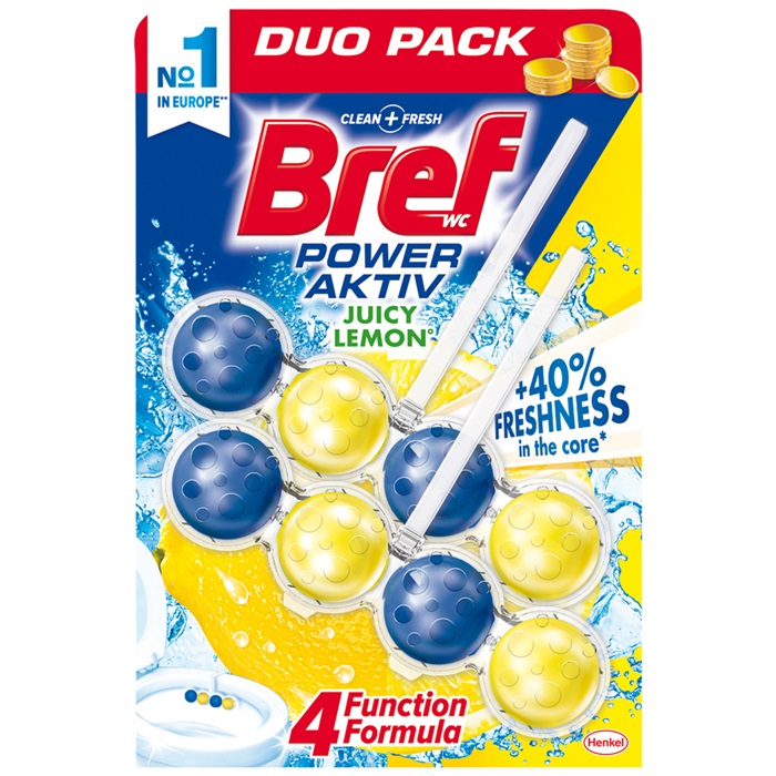 Bref Power Aktiv Katı Klozet Blok Limon Kokulu 2'li Paket