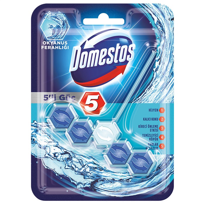 Domestos 5'li Güç Klozet Bloğu Okyanus Ferahlığı