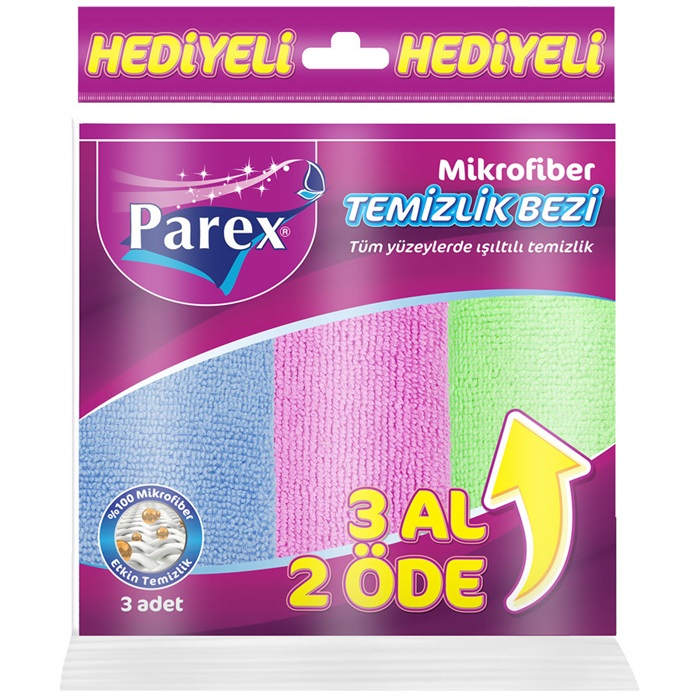 Parex Mikrofiber Comfort Temizlik Bezi 3 Al 2 Öde