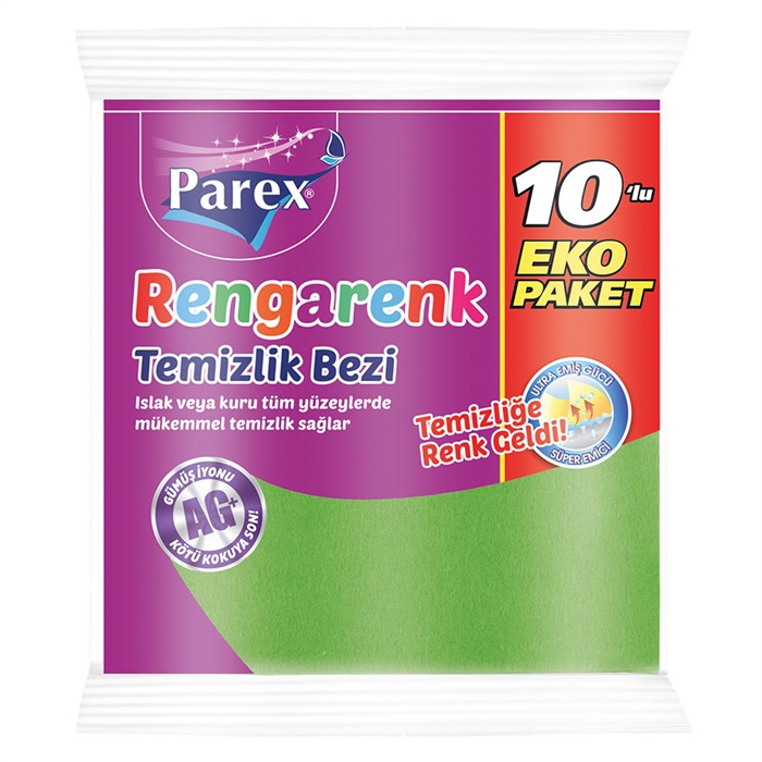 Parex Rengarenk Temizlik Bezi 10’lu Paket