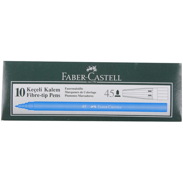 Faber Castell 45 Keçeli Kalem Mavi 10'lu Paket