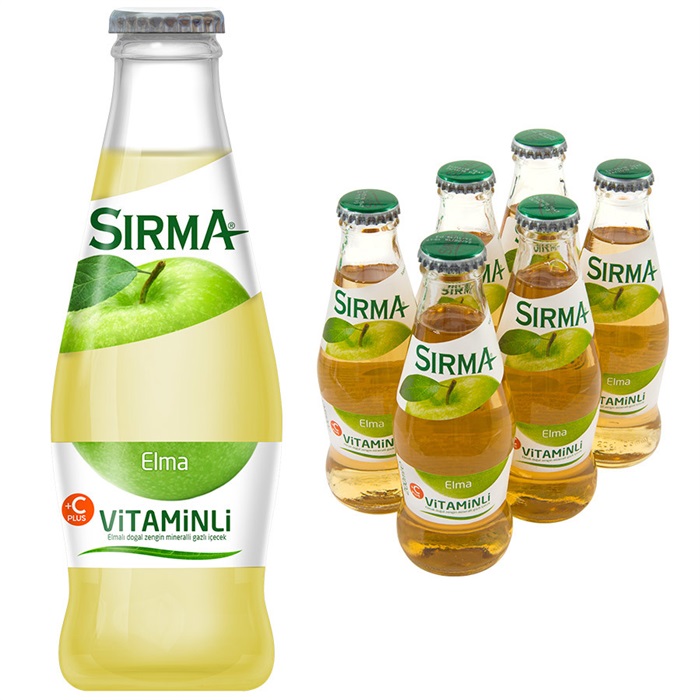 Sırma Vitaminli C-Plus Elma Maden Suyu 200 ml 6'lı Paket